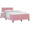 vidaXL B&auml;ddfj&auml;der med madrass med huvudgavel Rosa 120 x 190 cm Sammet