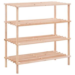 vidaXL Skohyllor 4 hyllplan massivt grantr&auml;