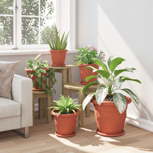 vidaXL V&auml;xtkrukor 6 pcs Murgr&ouml;n &Oslash; 26 x 21,5 cm Plast