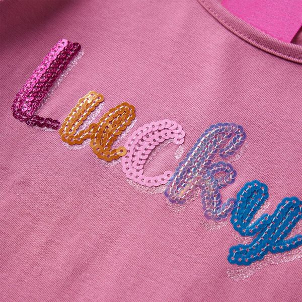 T-shirt med långa ärmar för barn hallonrosa 92