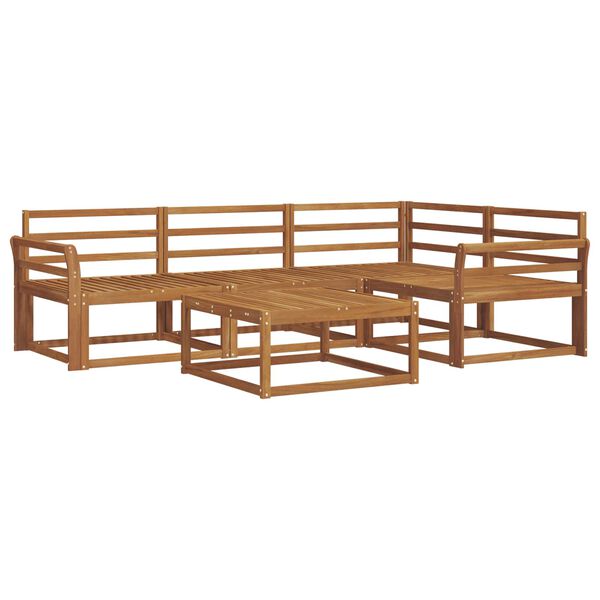 vidaXL Utomhussoffset 5 pcs Naturf&auml;rg Massivt Akaciatr&auml;