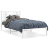 vidaXL S&auml;ngram med huvudgavel metall vit 100x200 cm