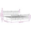 vidaXL Sängram med huvudgavel och fotgavel vit metall 183x213 cm