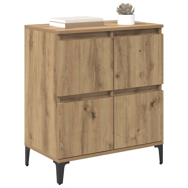 vidaXL Sideboard Artisan Ek 60 x 35 x 70 cm Konstruerat tr&auml; och j&auml;rn