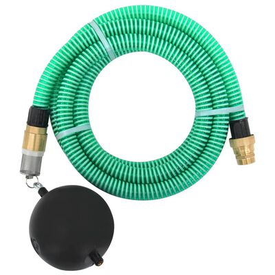 vidaXL Sugslang med kopplingar mässing grön 1,1" 5 m PVC