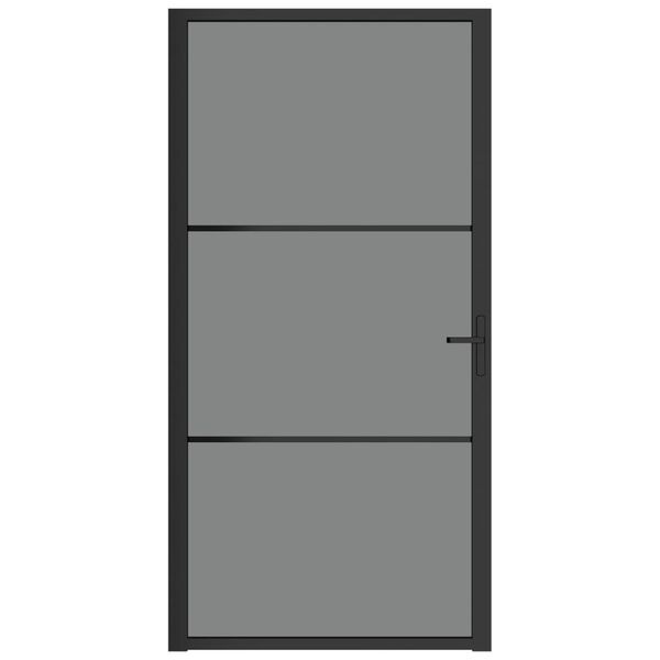 vidaXL Innerdörr 102,5x201,5 cm svart ESG-glas och aluminium