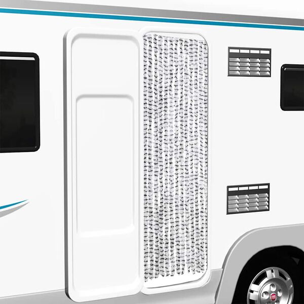 vidaXL Insektsgardin ljusgrå och mörkgrå 56x200 cm chenille