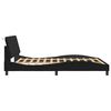 vidaXL Bed Frame with LED without Mattress "Hanko" Black 160x200 cm Velvet