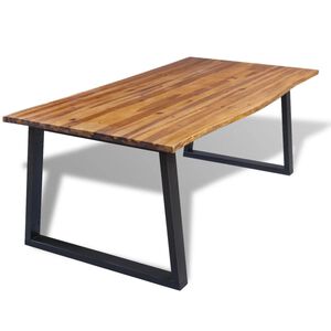 vidaXL Matbord massivt akaciatr&auml; 200x90 cm