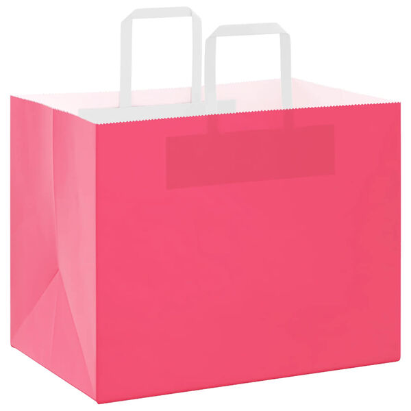 vidaXL Pappersp&aring;sar 50 st med handtag rosa 32x22x24 cm