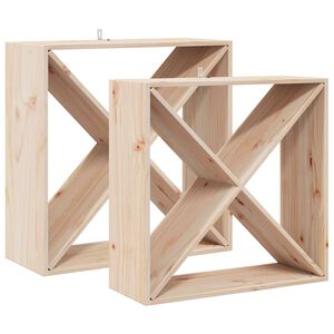 vidaXL Vinställ 2 pcs Naturfärg 62 x 25 x 62 cm Massiv furu