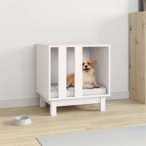 vidaXL Hundkoja vit 50x40x52 cm massiv furu