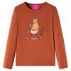 T-shirt med l&aring;nga &auml;rmar f&ouml;r barn konjaksbrun 104