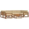 vidaXL Utomhussoffset med kudde 7 pcs Naturlig och Beige