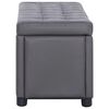 vidaXL Ottoman med förvaring grå konstläder