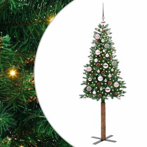 vidaXL Smal julgran med 150 LED-lampor Gr&ouml;n 150 cm PVC och solid furu