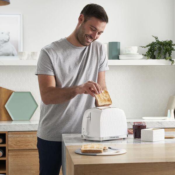 Russell Hobbs Brödrost för 2 skivor Honeycomb vit