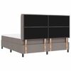 vidaXL LED Box S&auml;ng med madrass med huvudgavel Taupe 180 x 200 cm tyg