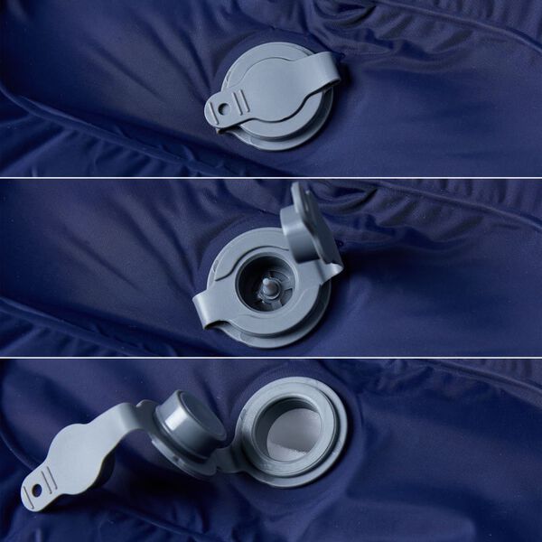 vidaXL Sj&auml;lvuppbl&aring;sande campingmadrass med kudde 1 person marinbl&aring;