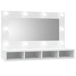 vidaXL Spegelsk&aring;p med LED vit 90x31,5x62 cm
