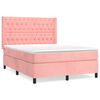 vidaXL Rams&auml;ng med madrass rosa 140x190 cm sammet