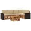 vidaXL Utomhussoffset 6 st Naturlig och Beige Polyester