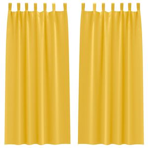 vidaXL M&ouml;rkl&auml;ggningsgardiner med Ringar 2 st Senapsgul 225 x 140 cm