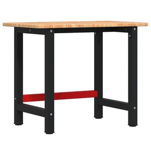 vidaXL Arbetsb&auml;nk ljusbrun 100x60x81,5 cm massiv ek rektangul&auml;r