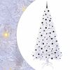 vidaXL Konstgjord julgran med 300 LED-lampor Vit 240 cm PVC och st&aring;l
