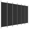 vidaXL Rumsavdelare 6 paneler svart 300x200 cm tyg