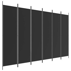 vidaXL Rumsavdelare 6 paneler svart 300x200 cm tyg