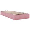 vidaXL Ottoman s&auml;ngram utan madrass rosa 90x200 cm sammet