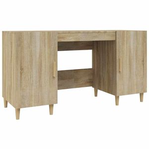 vidaXL Skrivbord sonoma-ek 140x50x75 cm konstruerat tr&auml;