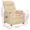 vidaXL Elektrisk massagefåtölj gräddvit tyg