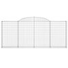 vidaXL Gabioner bågformade 10 st 300x30x120/140 cm galvaniserat järn
