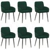 vidaXL Matstolar 6 pcs Sammet (V) M&ouml;rkgr&ouml;n 57 x 50 x 85 cm