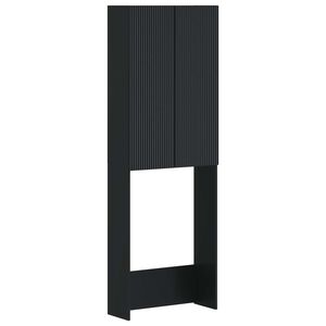 vidaXL Toalett sk&aring;p ARNHEM Svart 66 x 25,5 x 190 cm Konstruerat tr&auml;