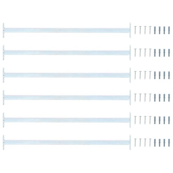 vidaXL Justerbar f&ouml;nsters&auml;kerhetsst&aring;ng 6 pcs Silver St&aring;l