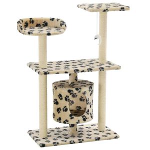 vidaXL Kl&ouml;str&auml;d med sisalpelare 95 cm tassavtryck beige