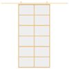vidaXL Skjutd&ouml;rr guld 102,5x205 cm klart ESG-glas och aluminium