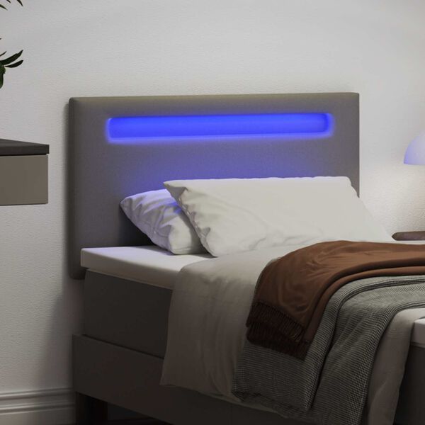 vidaXL LED huvuddyna Gr&aring; 90 cm Konstl&auml;der