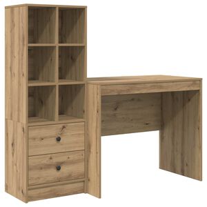 vidaXL Skrivbord Artisan Ek 135,5 x 50 x 127 cm 2 st