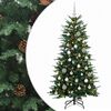 vidaXL Konstgjord julgran med julkulor 120 cm 150 LED-lampor Varmvit