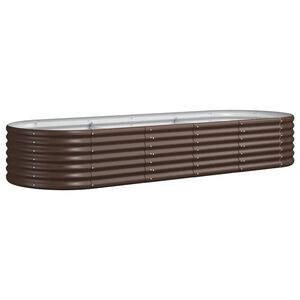 vidaXL Odlingsl&aring;da galvaniserat st&aring;l 224x80x36 cm brun
