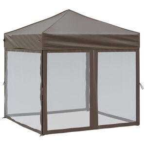 vidaXL Hopf&auml;llbart partyt&auml;lt med sidov&auml;ggar taupe 2x2 m
