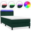vidaXL Res&aring;rs&auml;ng med madrass och LED m&ouml;rkgr&ouml;n 80x220 cm sammet