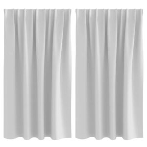 vidaXL M&ouml;rkl&auml;ggningsgardiner med Ringar 2 pcs Ljusgr&aring; 140 x 140 cm