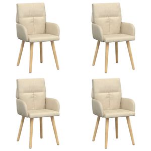 vidaXL Matstolar 4 st Tyg Gr&auml;ddvit 60 x 56 x 96 cm