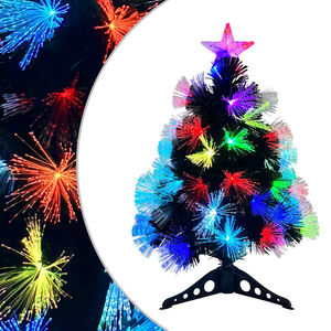 vidaXL Konstgjord julgran med 50 LED-lampor med stativ Gr&ouml;n 64 cm PVC