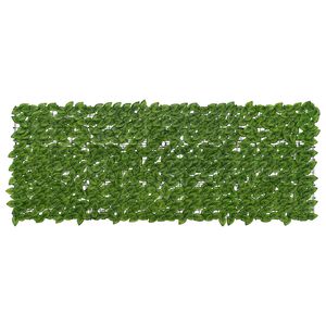 vidaXL Balkongsk&auml;rm med l&ouml;v Gr&ouml;n och Gul 200 x 75 cm Polyeten och tyg